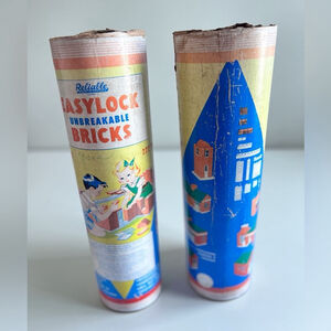 Vintage Easylock Bricks Reliable Canada Building Toy Lot 2 Tubes